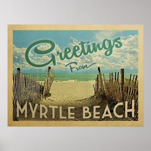 Myrtle Beach Vintage Travel Poster (Voorkant)