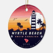 Myrtle Beach vuurtoren SC Retro Sunset Souvenirs Keramisch Ornament (Links)