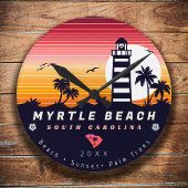 Myrtle Beach vuurtoren SC Retro Sunset Souvenirs Ronde Klok