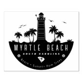 Myrtle Beach vuurtoren SC Retro Sunset Souvenirs Rubberstempel (Afrduk)