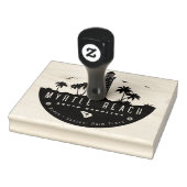 Myrtle Beach vuurtoren SC Retro Sunset Souvenirs Rubberstempel (Stempel)
