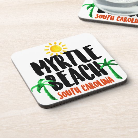 Myrtle Beach Waterverf Bier Onderzetter (Linkerzijde)