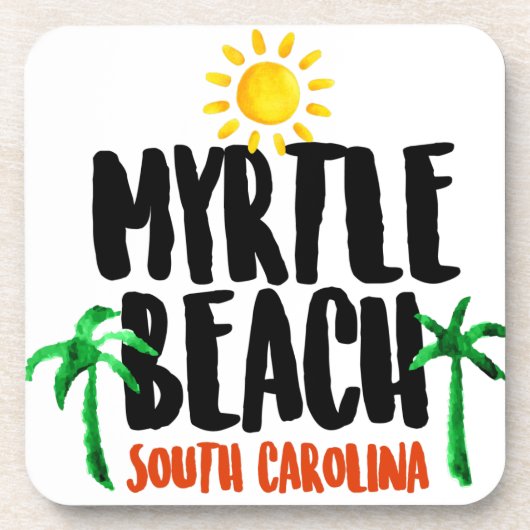 Myrtle Beach Waterverf Bier Onderzetter (Voorkant)