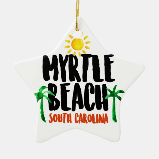 Myrtle Beach Waterverf Keramisch Ornament (Voorkant)