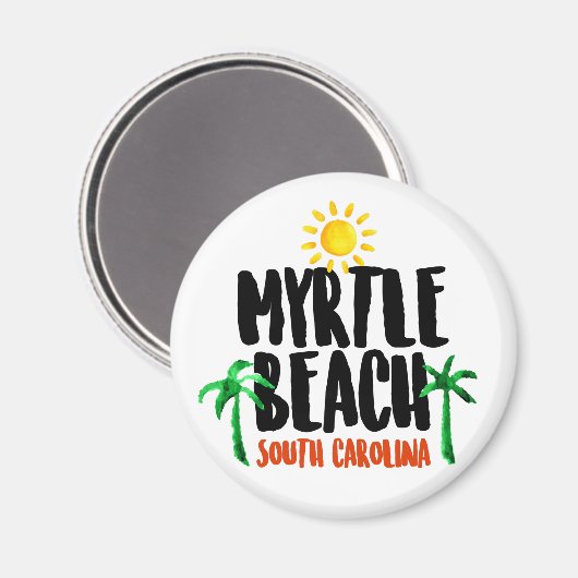 Myrtle Beach Waterverf Magneet (Voorkant / Achterkant)