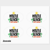 Myrtle Beach Waterverf Ovale Sticker (Vel)