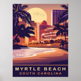 Myrtle Beach, Zonsondergang, South Carolina, Reize Poster