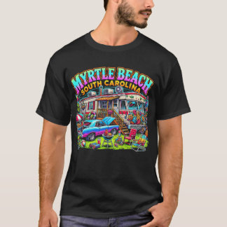Myrtle Beach Zuid-Carolina T-shirt Vibrant Retro