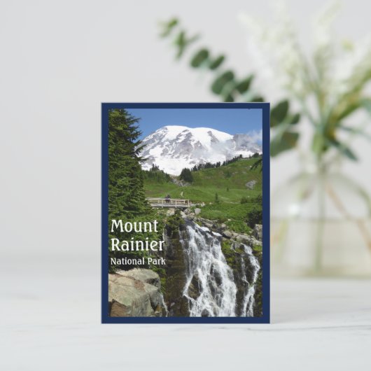 Myrtle Falls (Mount Rainier N.P.) with text Briefkaart (Staand voorkant)