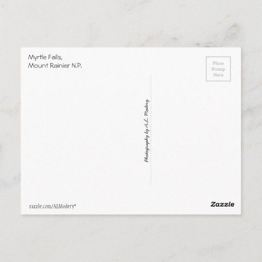 Myrtle Falls (Mount Rainier N.P.) with text Briefkaart (Achterkant)