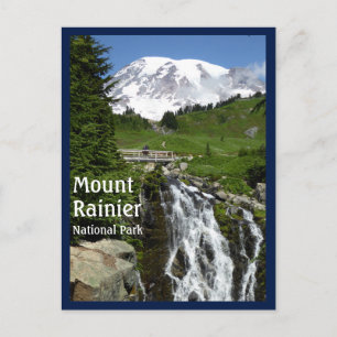 Myrtle Falls (Mount Rainier N.P.) with text Briefkaart