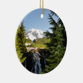 Myrtle-Herfsten, Mount Rainier Keramisch Ornament (Rechts)