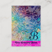 MYRTLE MONOGRAM, blauwe turquase roze fuchsia pare Visitekaartje (Achterkant)