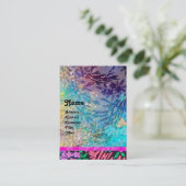 MYRTLE MONOGRAM, blauwe turquase roze fuchsie Visitekaartje (Staand voorkant)