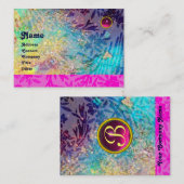MYRTLE MONOGRAM blue turquase fuchsia amethyst Visitekaartje (Voorkant / Achterkant)