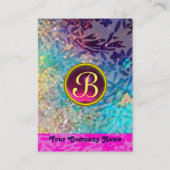 MYRTLE MONOGRAM blue turquase fuchsia amethyst Visitekaartje (Achterkant)