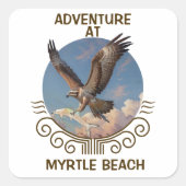 Myrtle strand vierkante sticker (Voorkant)