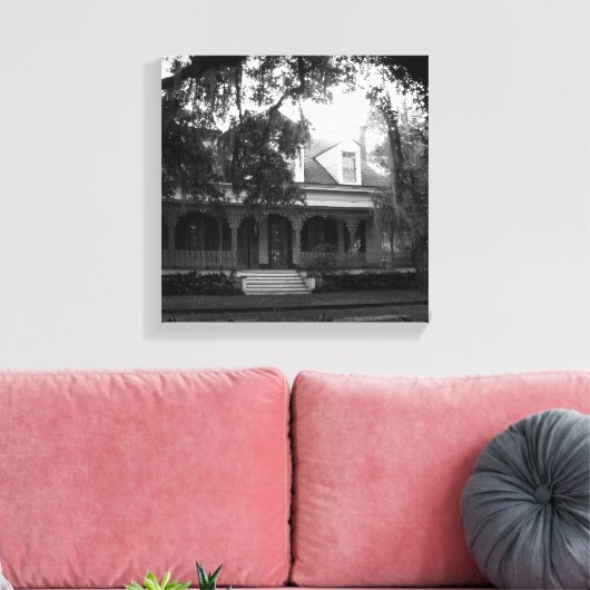 Myrtles Plantation in black and white Canvas Afdruk (Insitu (Woonkamer))