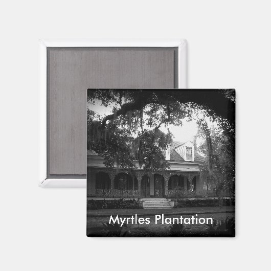 Myrtles Plantation in black and white Magneet (Voorkant / Achterkant)