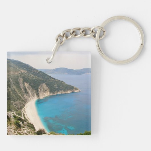 Myrtos Beach (Kefalonia) Sleutelhanger (Achterkant)