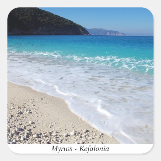 Myrtos - Kefalonia Vierkante Sticker (Voorkant)