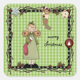 mys Country Angel Kerst sticker