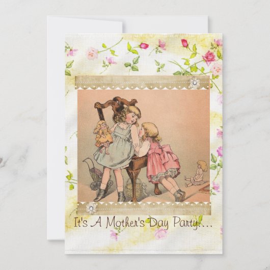 Mys Rosebud Moederdag uitnodiging (Voorkant)