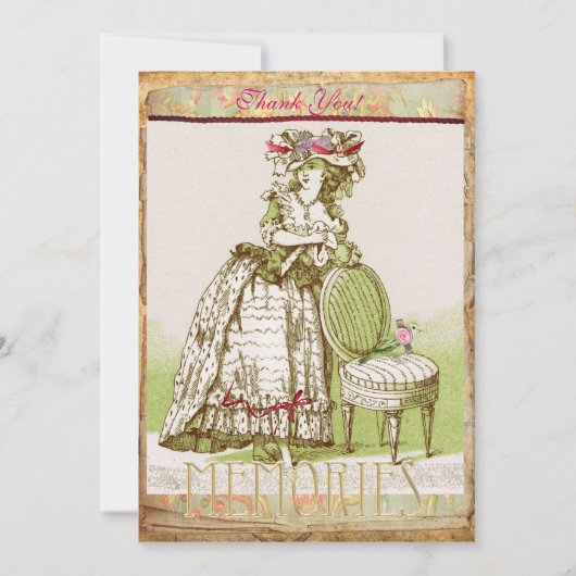 Mys Victoriaans Lady Dank u wel Bedankkaart (Voorkant)