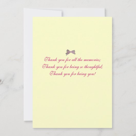 Mys Victoriaans Lady Dank u wel Bedankkaart (Achterkant)