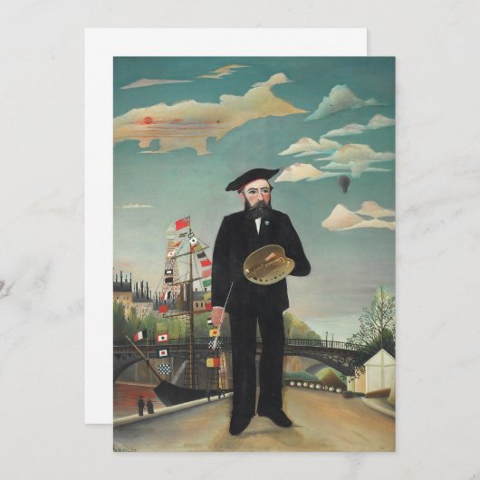 Myself Portrait Landscape 1890, Henri Rousseau (Voorkant / Achterkant)