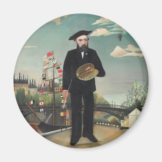 Myself Portrait Landscape 1890, Henri Rousseau Magneet (Voorkant)