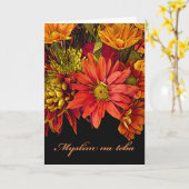 Myslim na teba, Denken aan je in het Slowaaks Kaart (Gele Bloem)