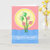 Myslim na teba, Denken aan je in het Slowaaks Kaart (Gele Bloem)