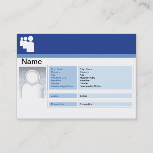 Myspace Dark - Chubby Visitekaartje (Voorkant)