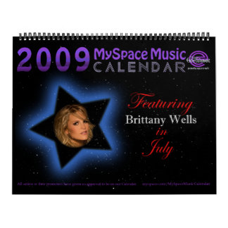 MYSPACEMUSICCALENDAR VAN 2009 MET BRITTANY WELLS KALENDER