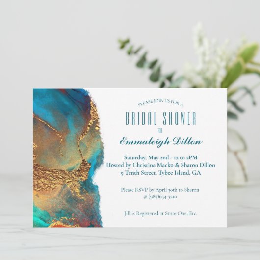 Mysterie Abstract Blauwgroen koraal Vrijgezellenfe Kaart (Staand voorkant)