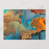 Mysterie Abstracte Blauwgroen Gold Hotel-accommoda Informatiekaartje (Achterkant)