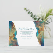 Mysterie Abstracte Blauwgroen Gold Hotel-accommoda Informatiekaartje (Staand voorkant)