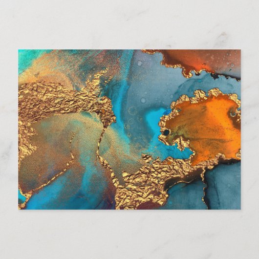 Mysterie Abstracte Blauwgroen koraalgoudopname Informatiekaartje (Achterkant)