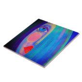 Mysterie Abstracte digitale schilderij van een vro Tegeltje (Zijkant)