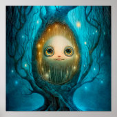 Mysterie bosboomgezichtsdruk | Afdruk bomen Poster (Voorkant)