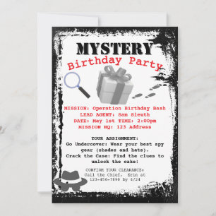 Mysterie Detective Verjaardagsfeest Missie Kaart