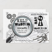 Mysterie Escape room Uitnodiging (Voorkant / Achterkant)