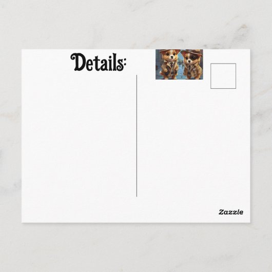 Mysterie Feest Pups Briefkaart (Achterkant)