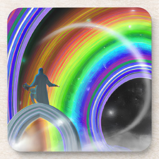 Mysterie Figuur bij de Interdimensionale Stargate Bier Onderzetter (Voorkant)