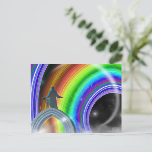 Mysterie Figuur bij de Interdimensionale Stargate Briefkaart (Staand voorkant)