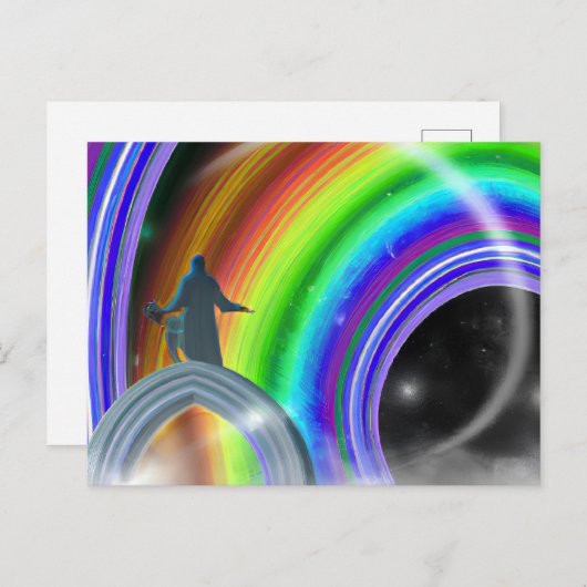 Mysterie Figuur bij de Interdimensionale Stargate Briefkaart (Voorkant / Achterkant)