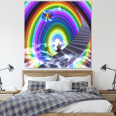 Mysterie Figuur bij de Interdimensionale Stargate Canvas Afdruk (Insitu (Slaapkamer))