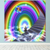 Mysterie Figuur bij de Interdimensionale Stargate Canvas Afdruk (Insitu (Houten vloer))