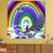 Mysterie Figuur bij de Interdimensionale Stargate Canvas Afdruk (Insitu (Woonkamer))